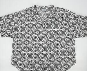 Vintage Venezia Sportswear Women's 26/28 Black White Geometric Button Shirt